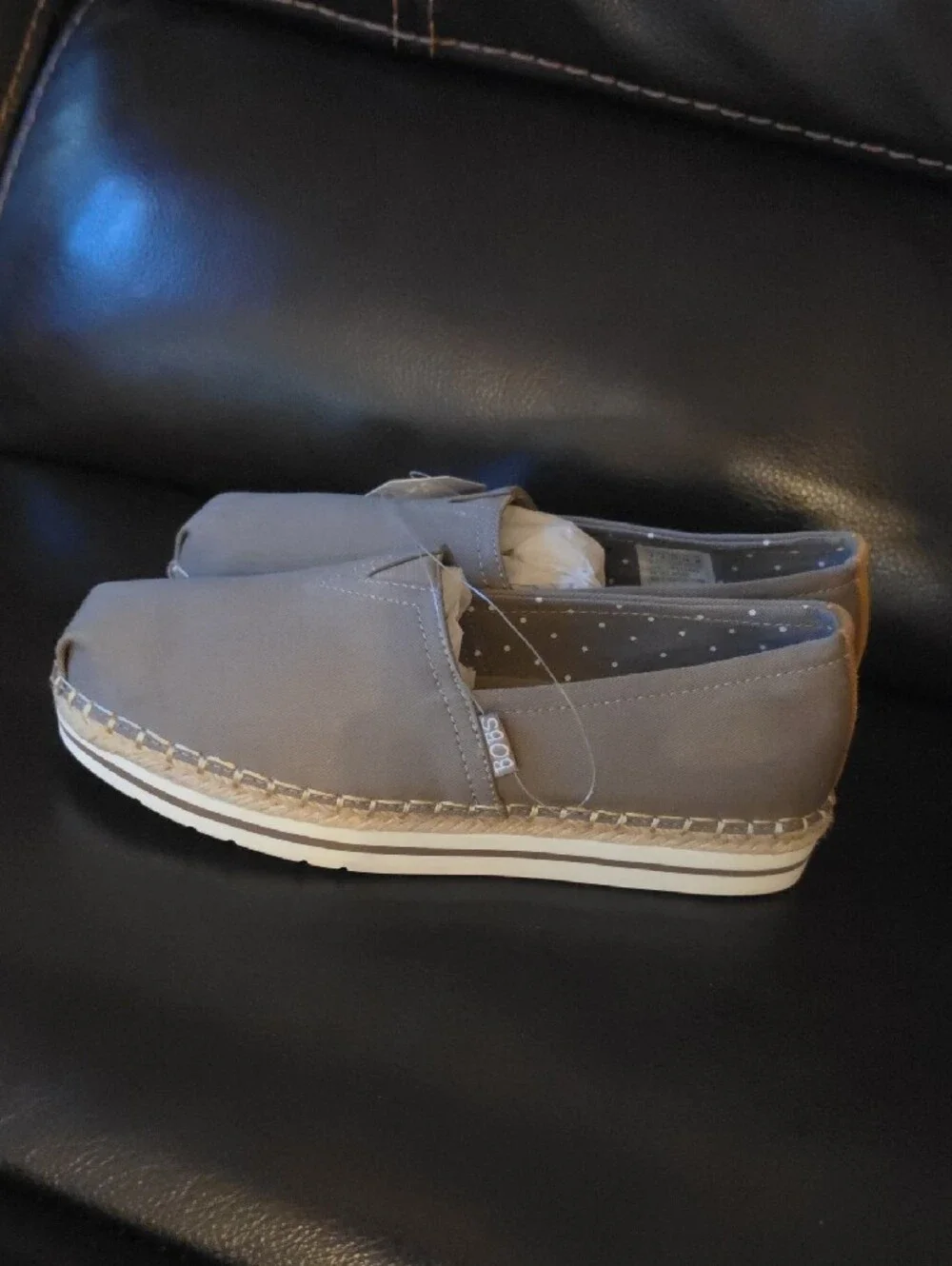 BOBS from Skechers Womens Brown-gray Slip-On Memory Foam Loafers